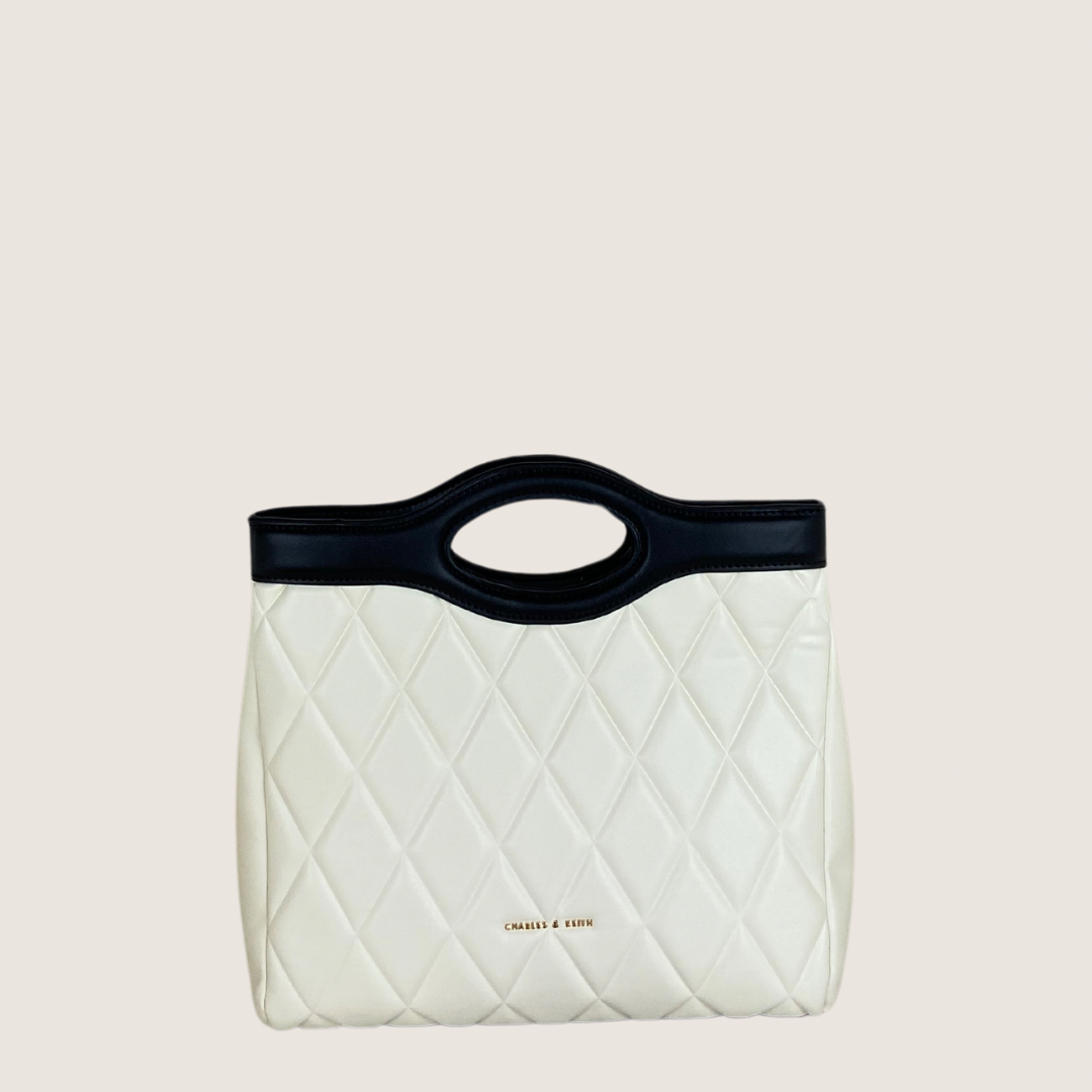 C&K Arwen Two-Tone Quilted Curved-Handle Bag