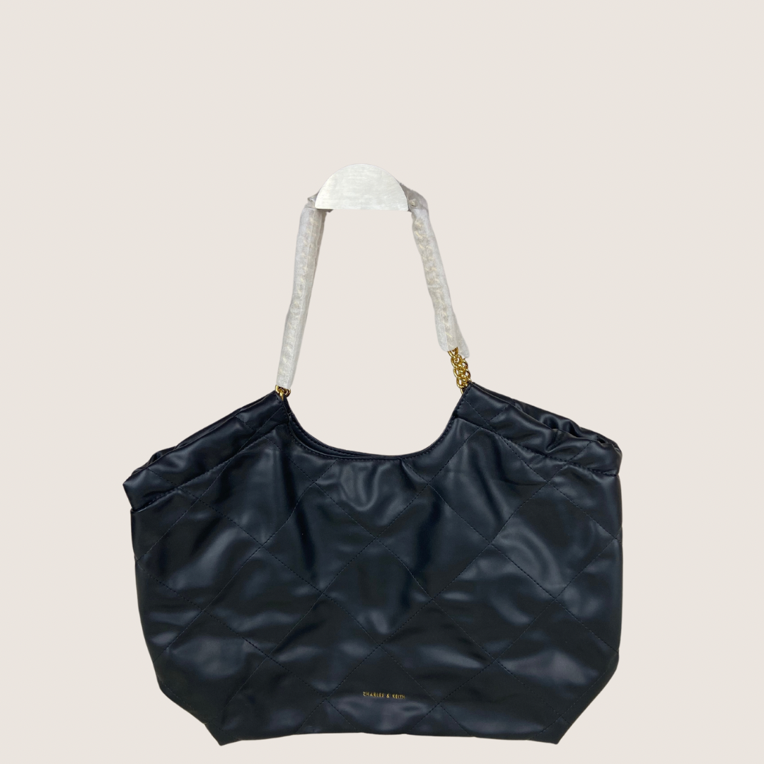 C&K Braided Handle Denim Tote Bag