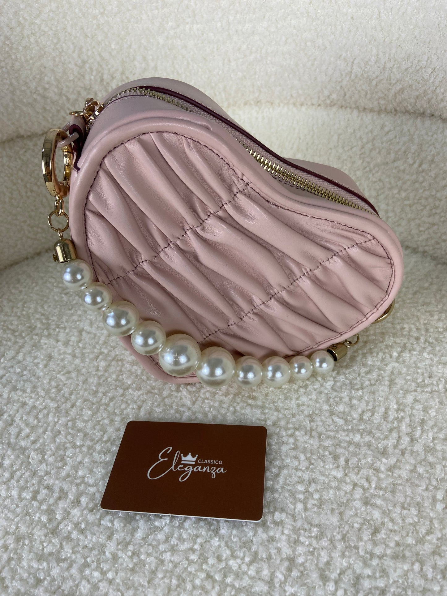 C&K Bead Handle Heart Evening Bag