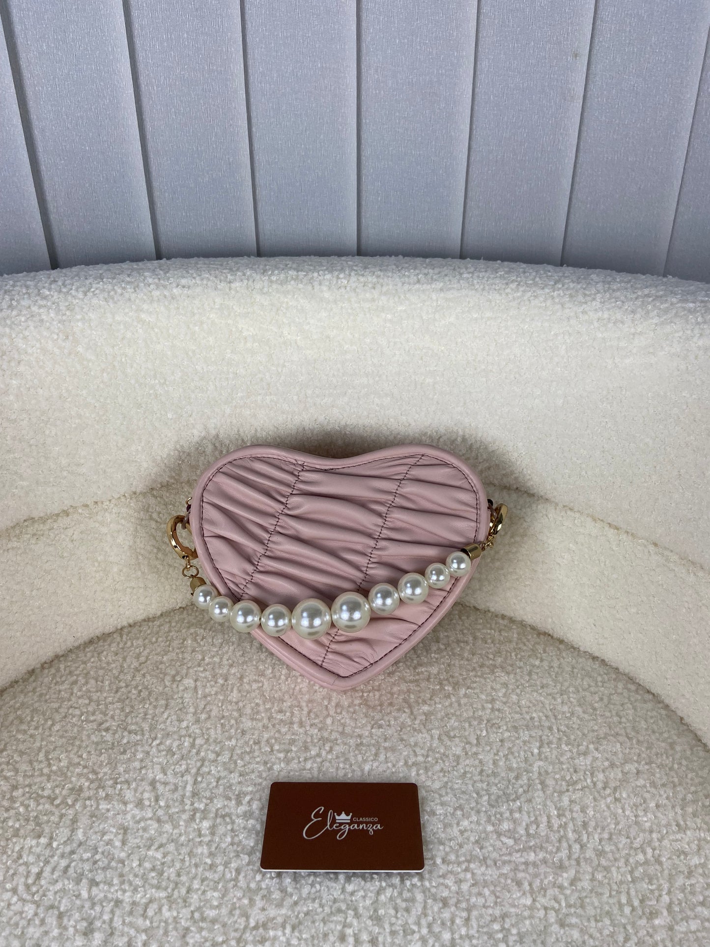 C&K Bead Handle Heart Evening Bag