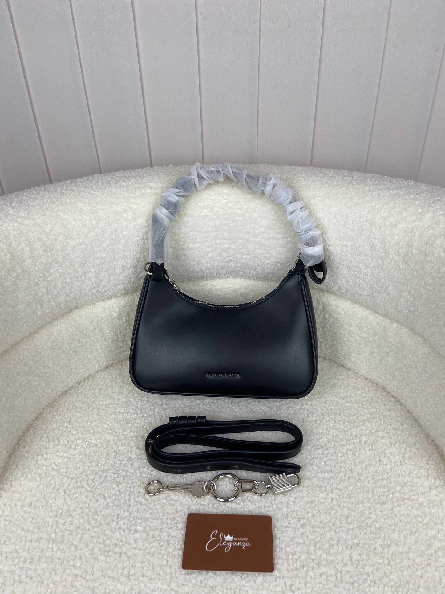 C&K Lock & Key Chain Handle Trapeze Bag