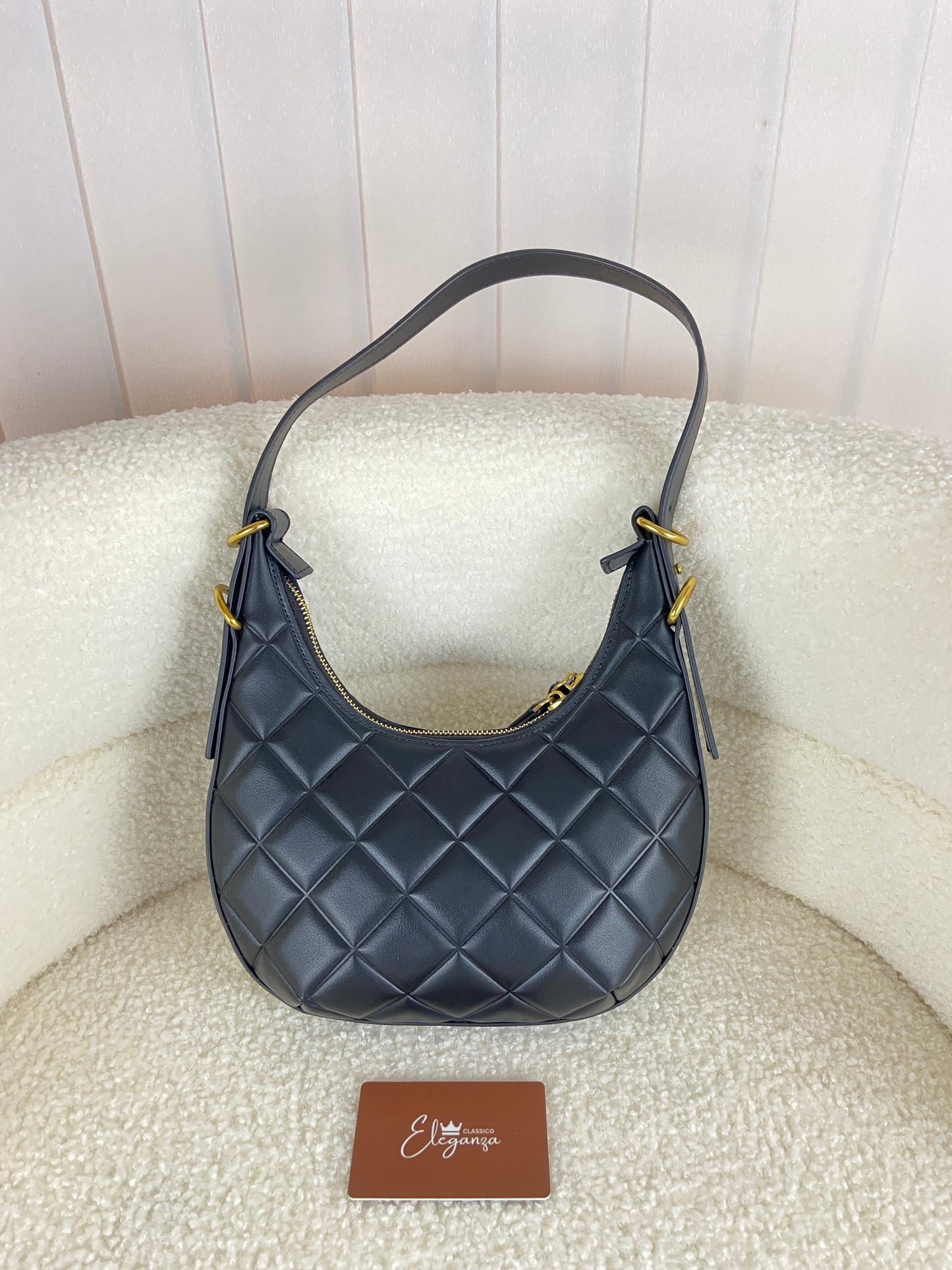 C&K Swing Padlock Quilted Crescent Bag