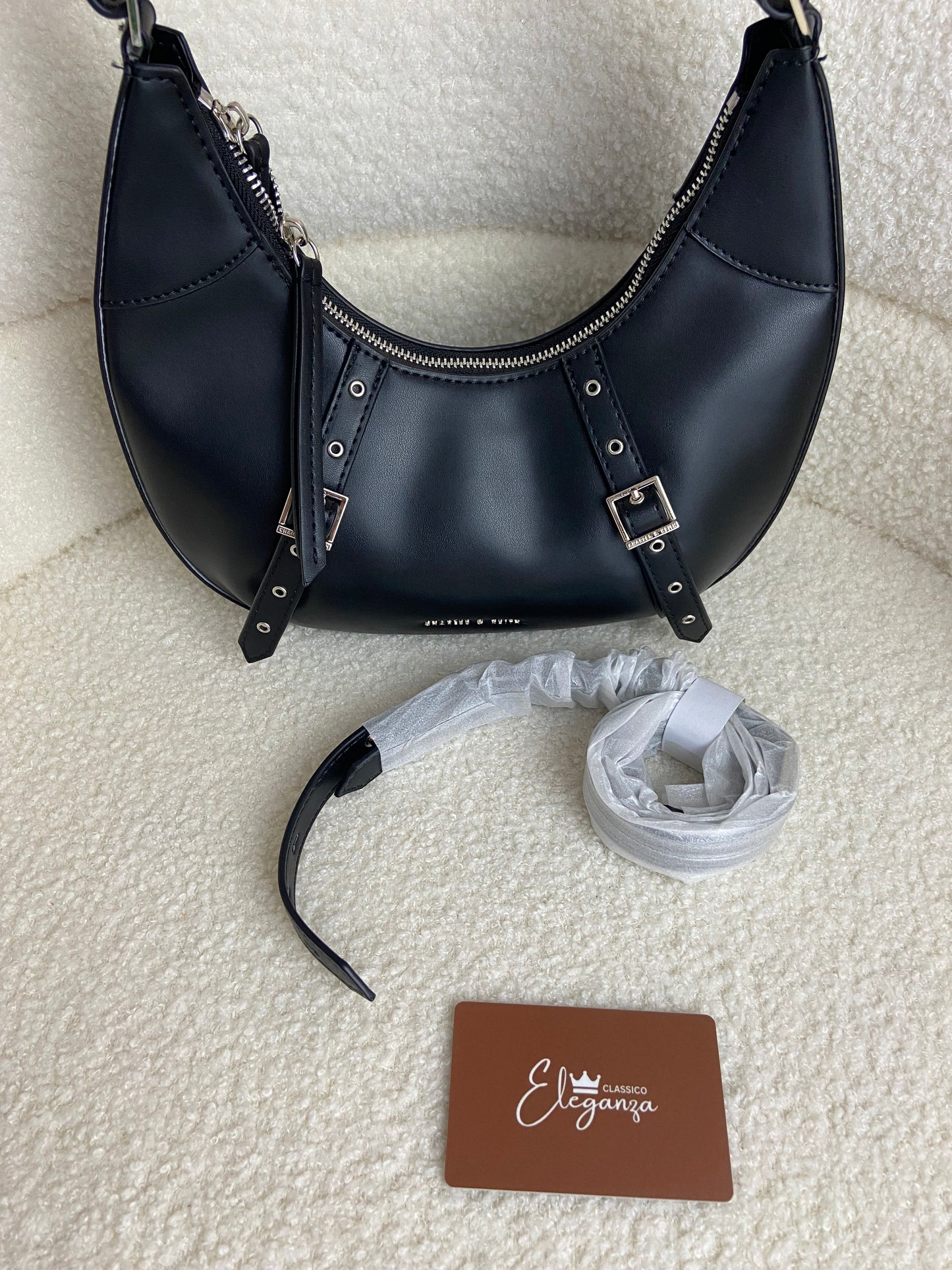 C&K Grommet Crescent Hobo Bag