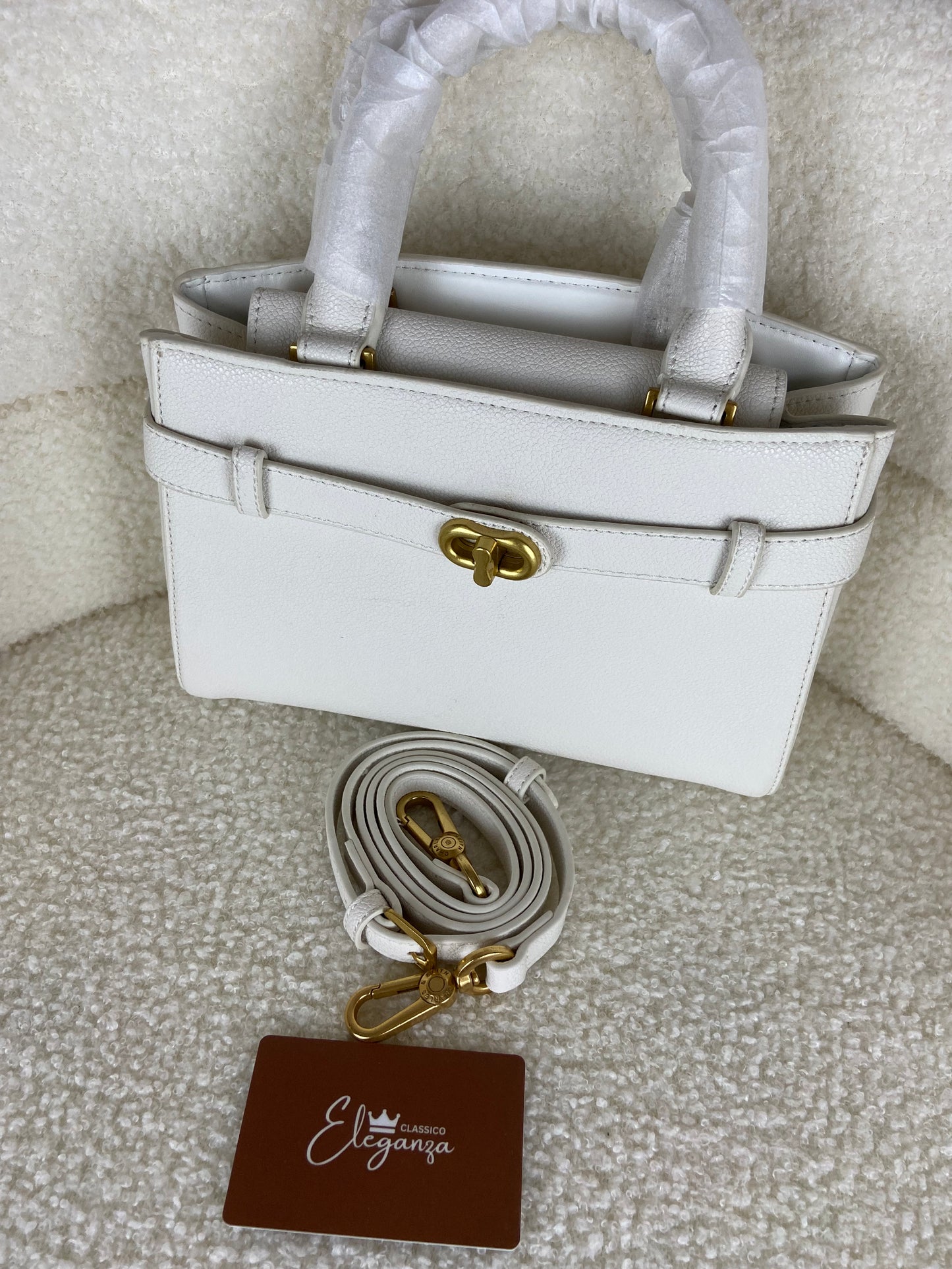 C&K Aubrielle Metallic-Buckle Top Handle Bag