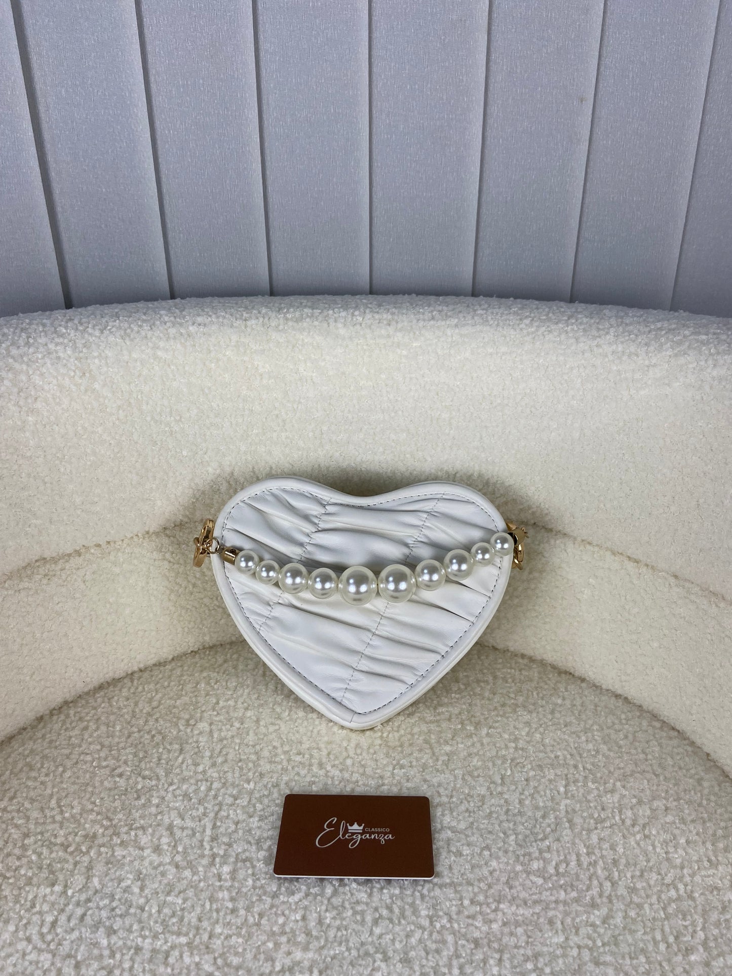 C&K Bead Handle Heart Evening Bag