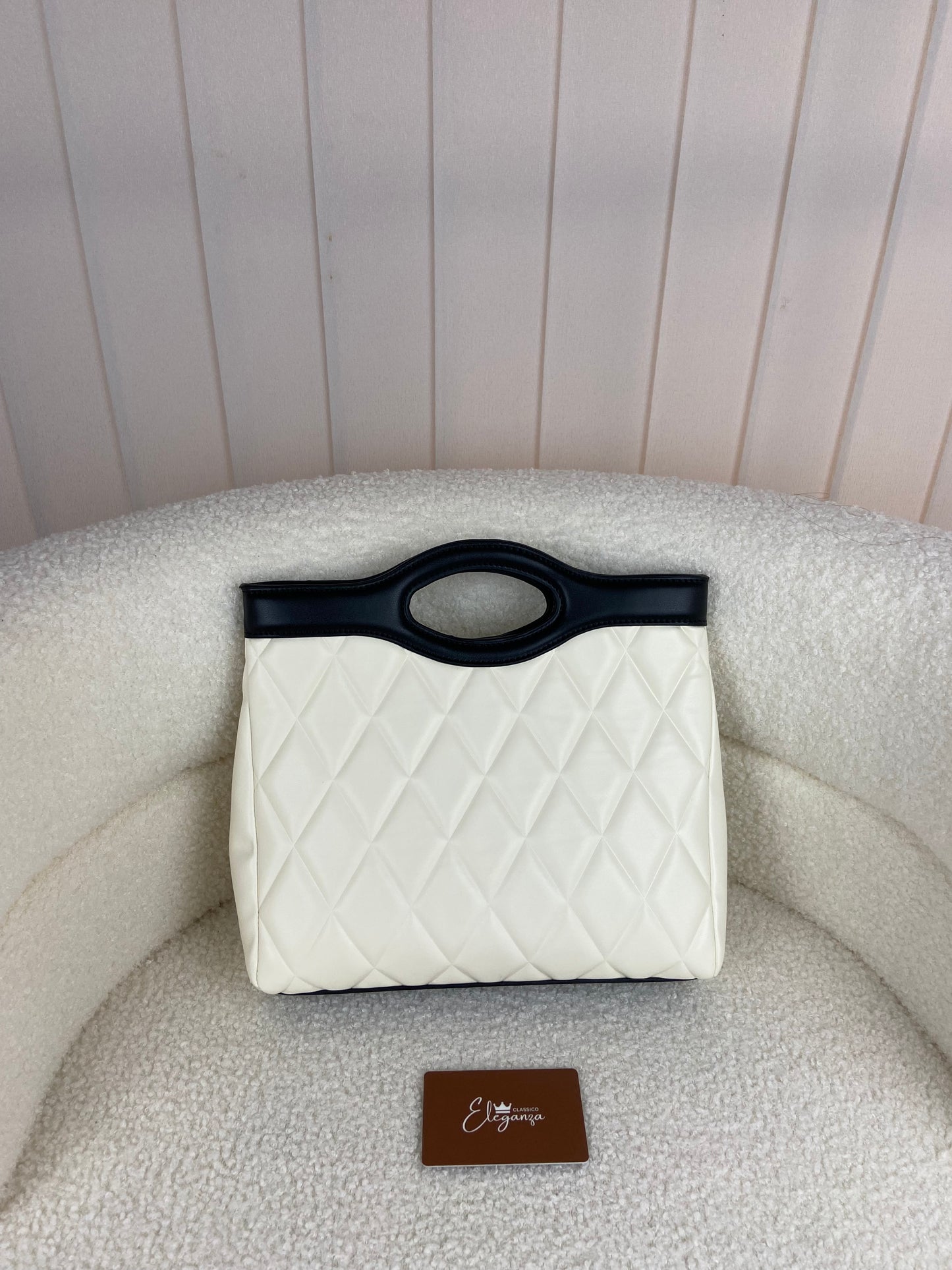 C&K Arwen Two-Tone Quilted Curved-Handle Bag