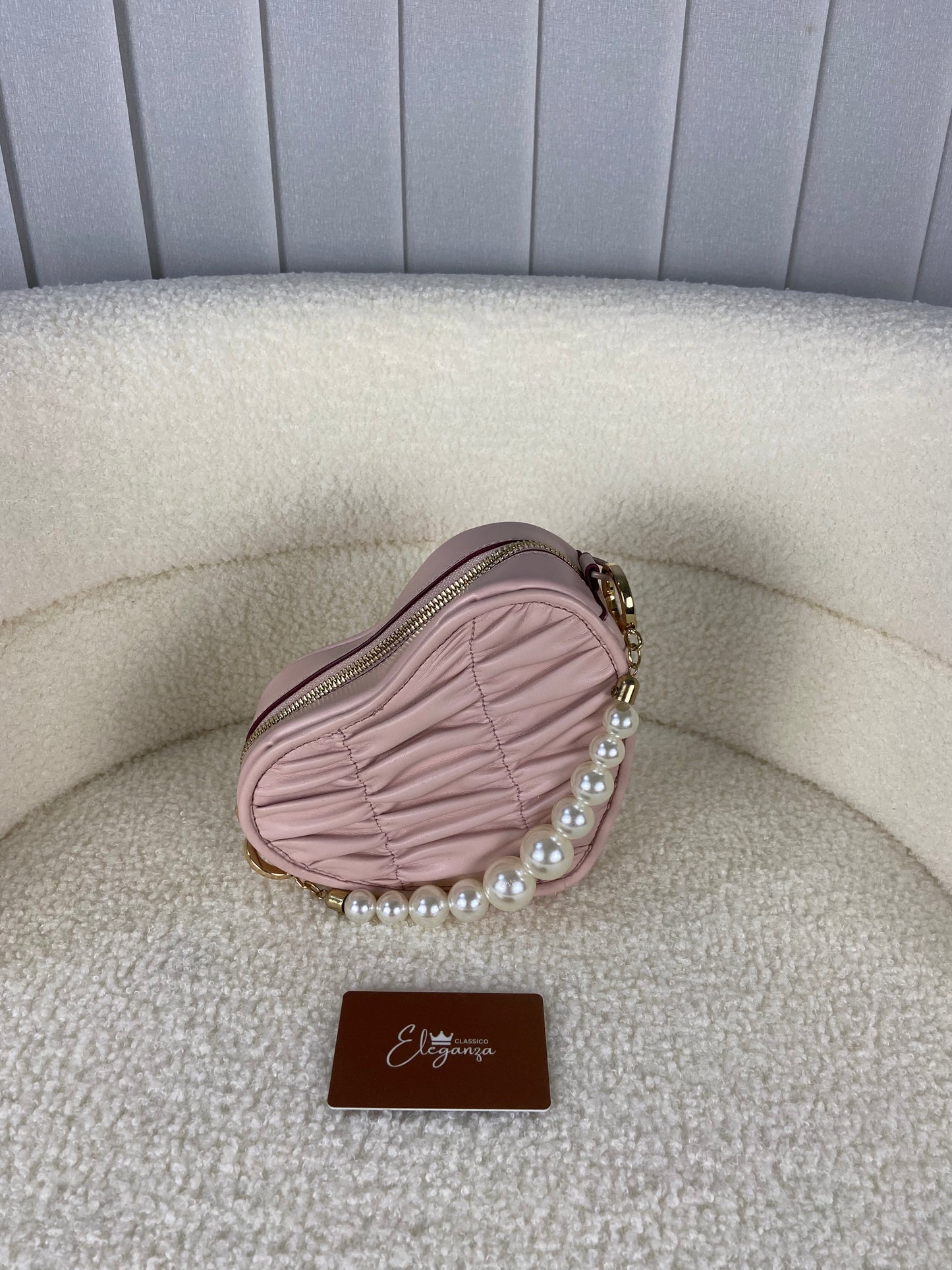 C&K Bead Handle Heart Evening Bag