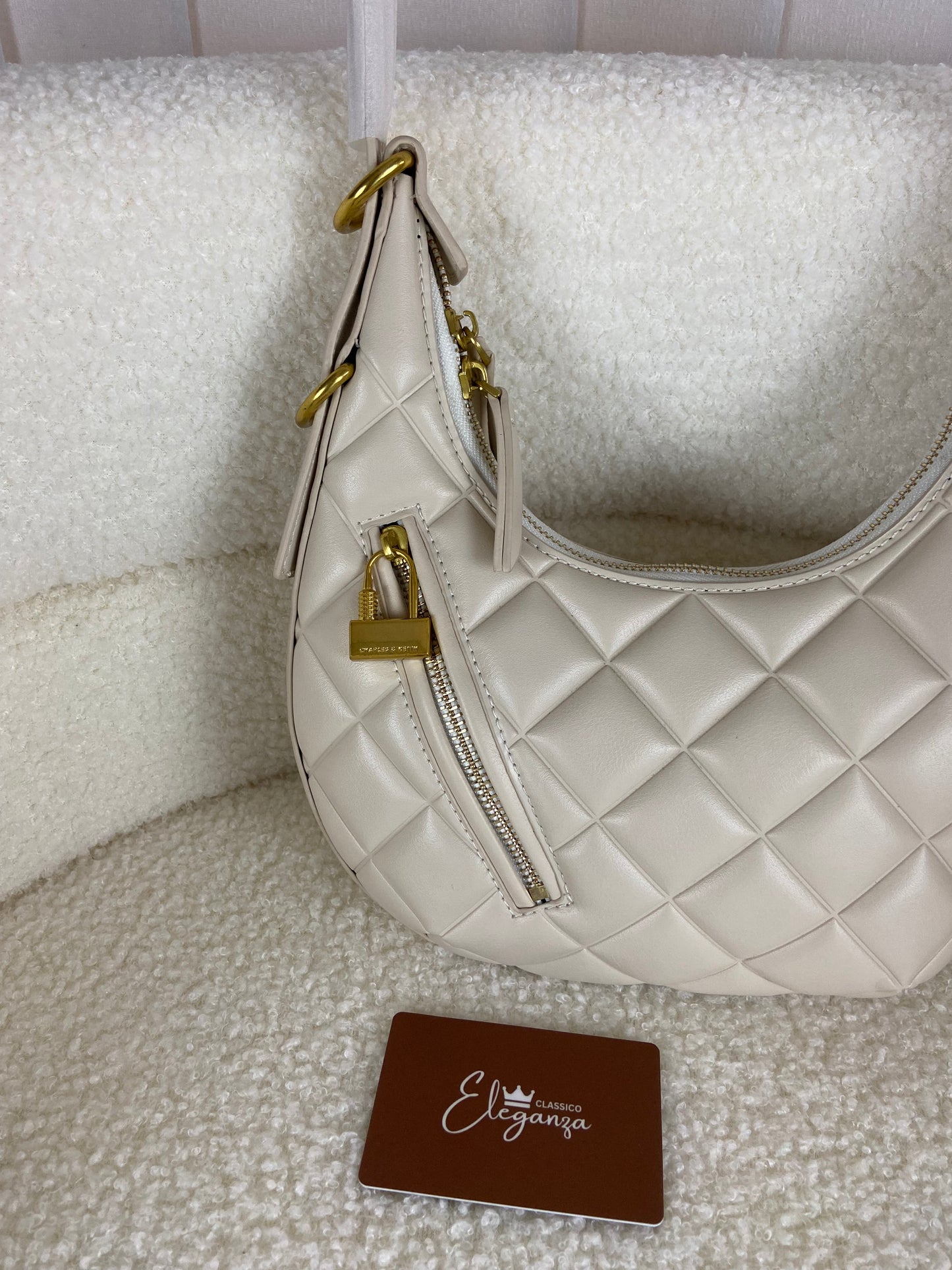 C&K Swing Padlock Quilted Crescent Bag