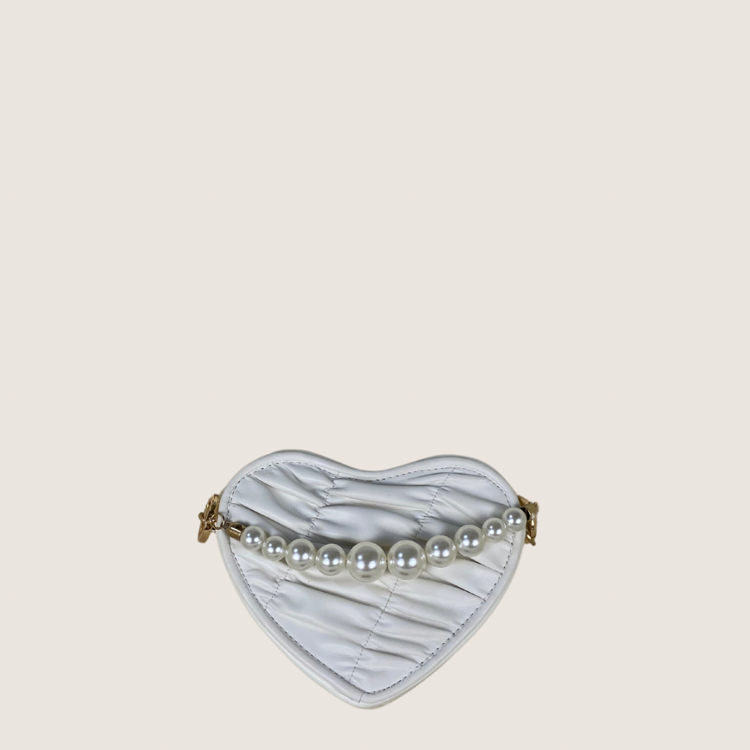 C&K Bead Handle Heart Evening Bag