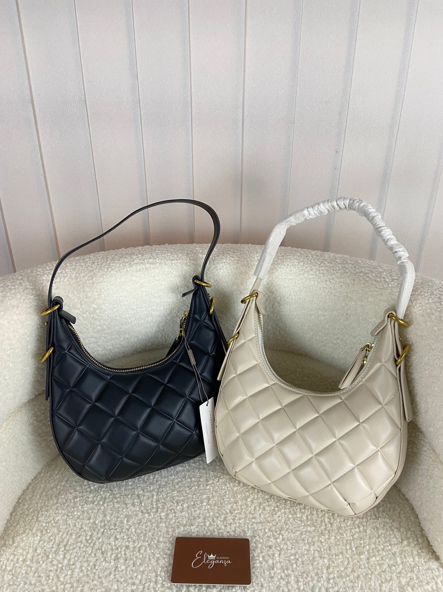 C&K Swing Padlock Quilted Crescent Bag